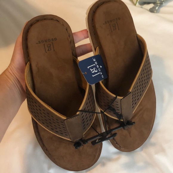 Men’s Size 7 George thong sandals brown - Picture 4 of 4
